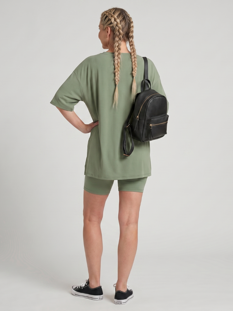 Colette | Short Sleeve Crew Neck Top And Biker Shorts Set