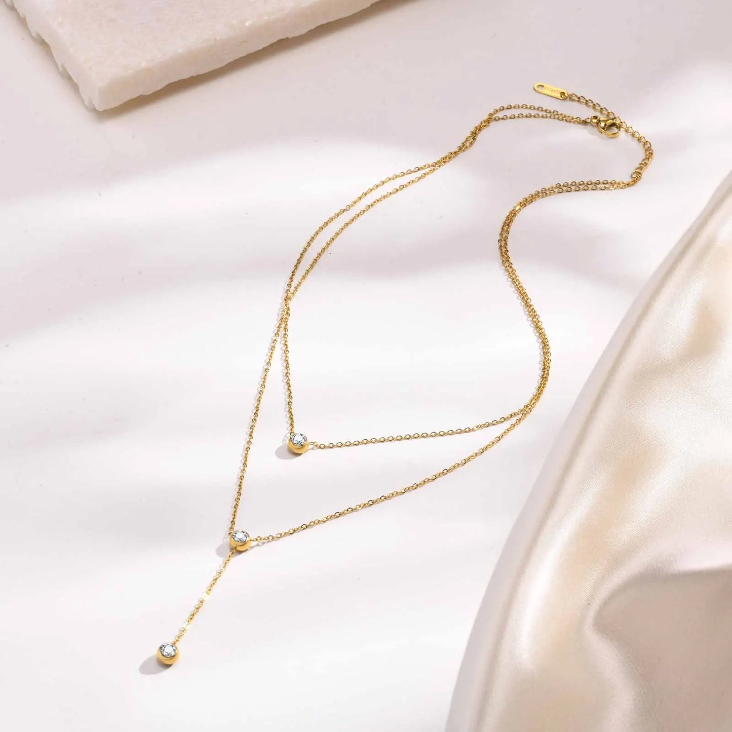 Etoile | Crystal Drop Layered Necklace