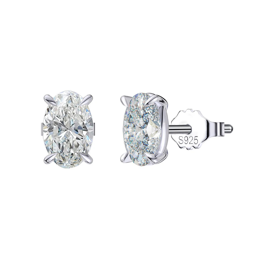 Brillante | Oval Moissanite Stud Earrings