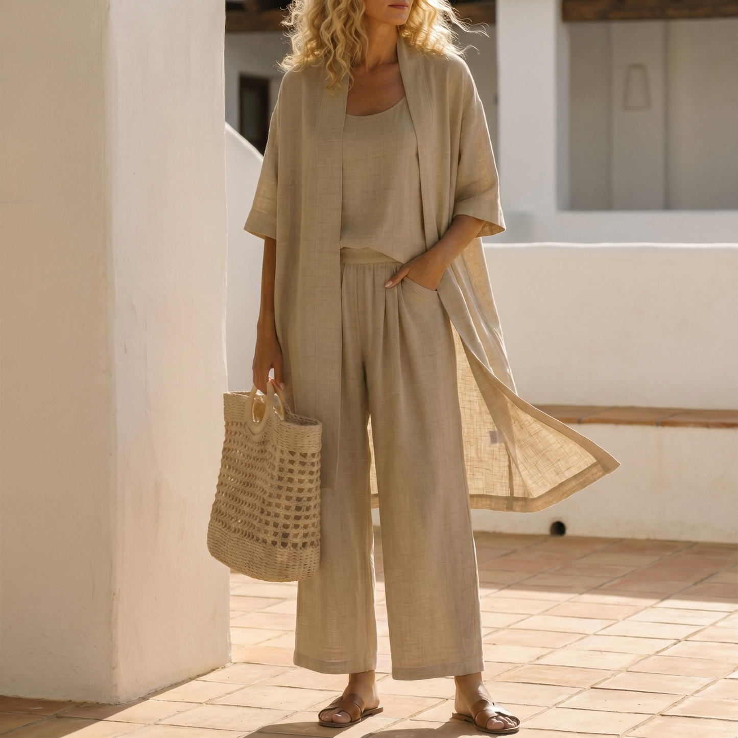 Isabella | Effortless Linen-Cotton Three-Piece Set