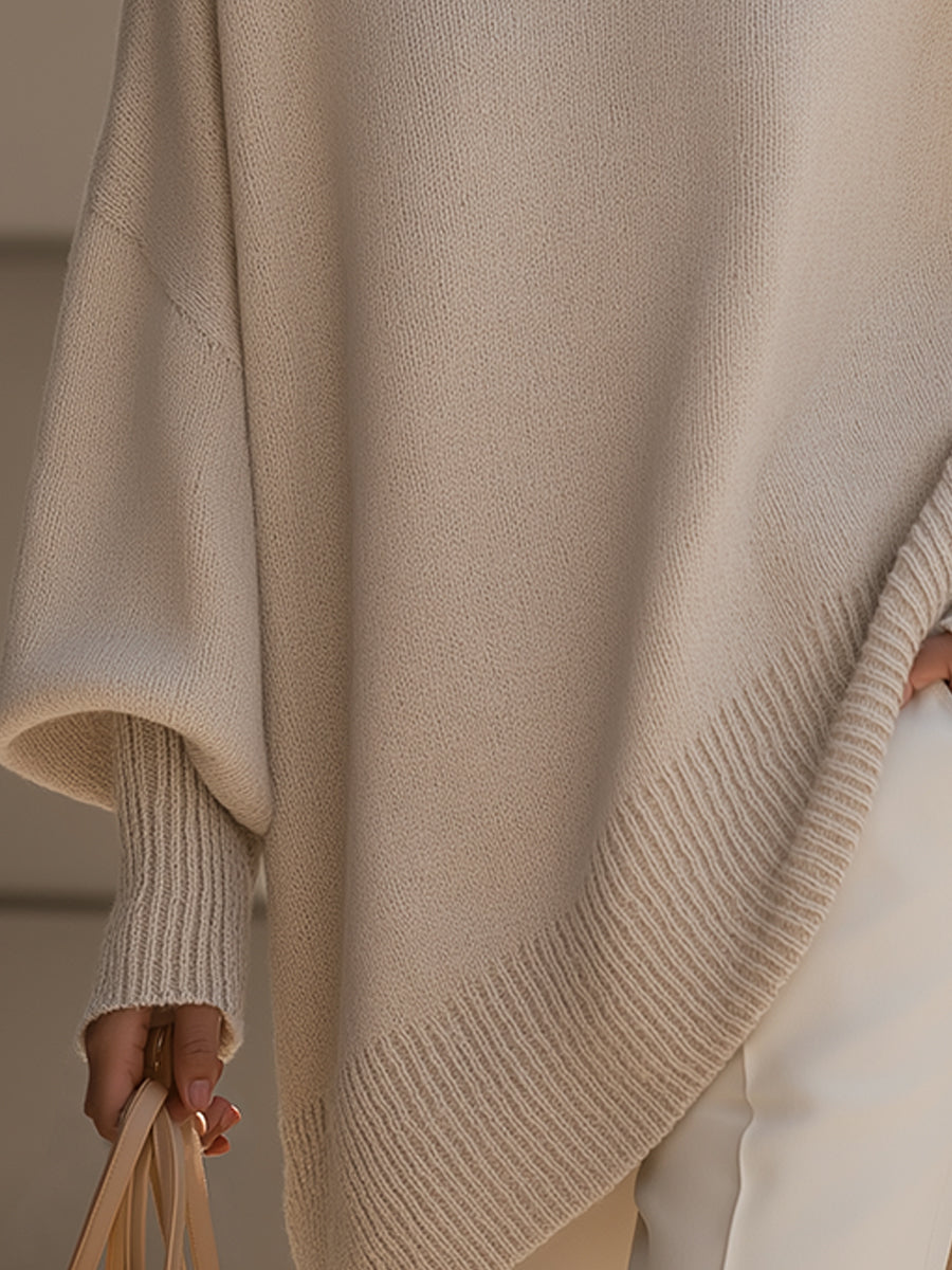 Wendy — Wool Blend Cape Sweater