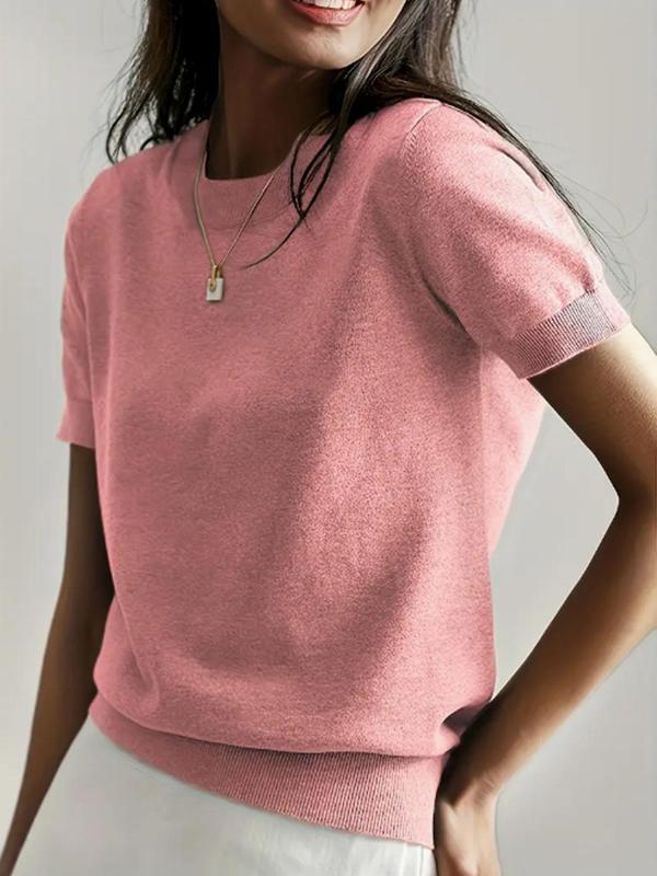 Ciela | Lightweight Short Sleeve Crewneck Pullover Top