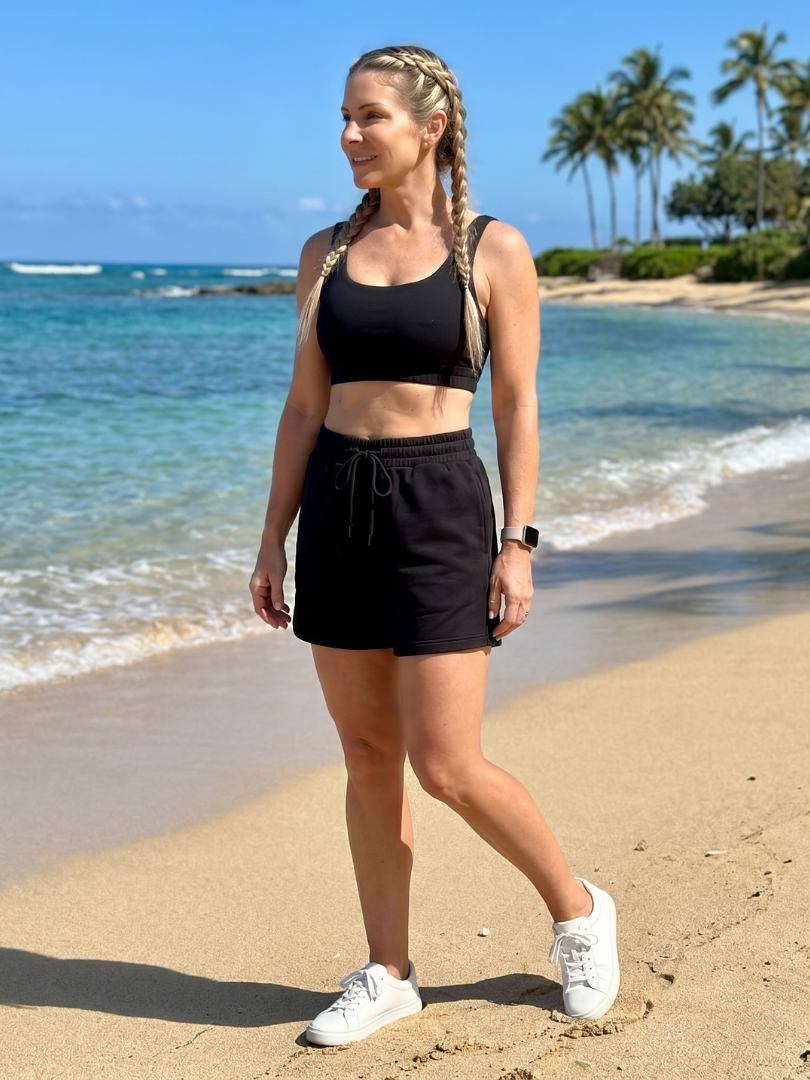 Lysem | Sleeveless Scoop Neck Crop Top And Shorts Set