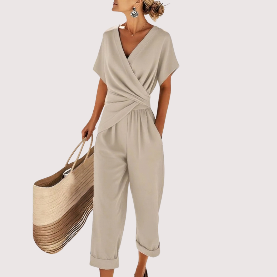 Eleanor — Crossover Wrap Jumpsuit