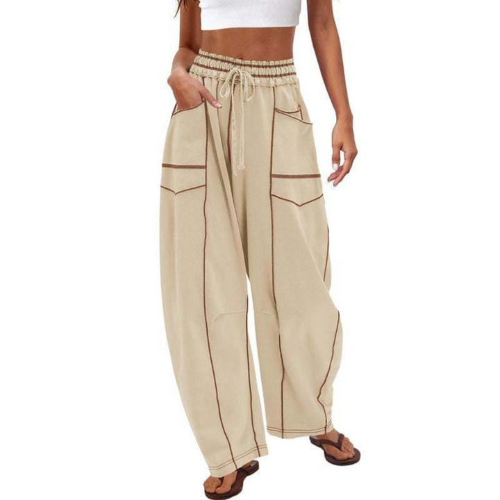 Avanita | Contrast Stitch Barrel Pants