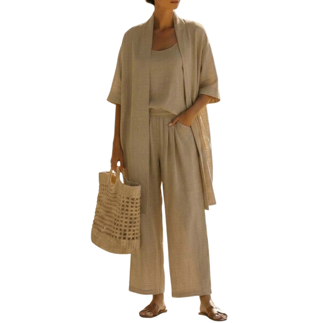 Isabella | Effortless Linen-Cotton Three-Piece Set