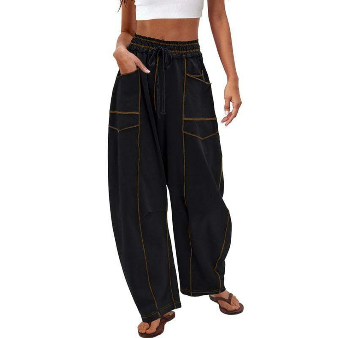 Avanita | Contrast Stitch Barrel Pants