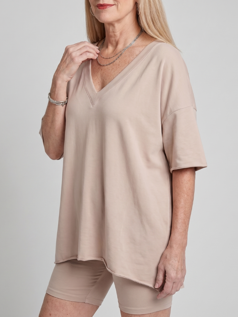 Lucinda | V Neck Top And Shorts Relaxed Fit Set