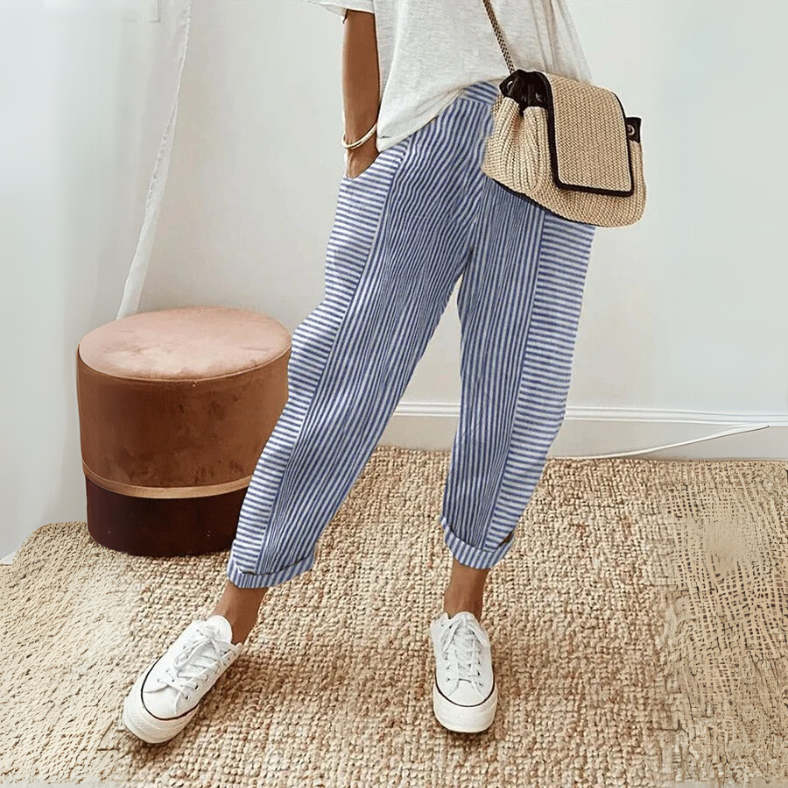 Floriane | Stripe Cropped Pants