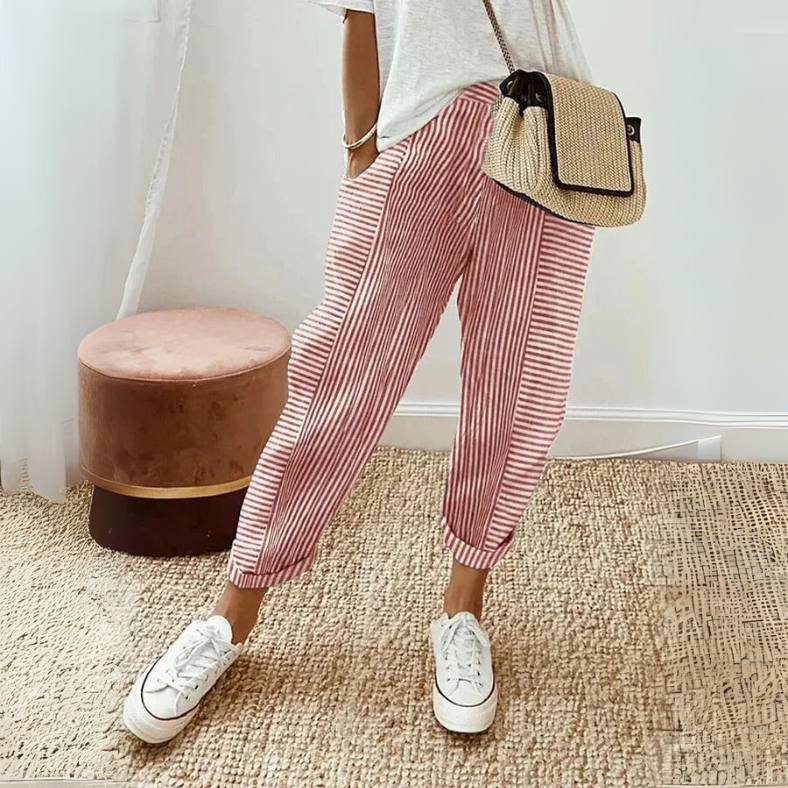 Floriane | Stripe Cropped Pants