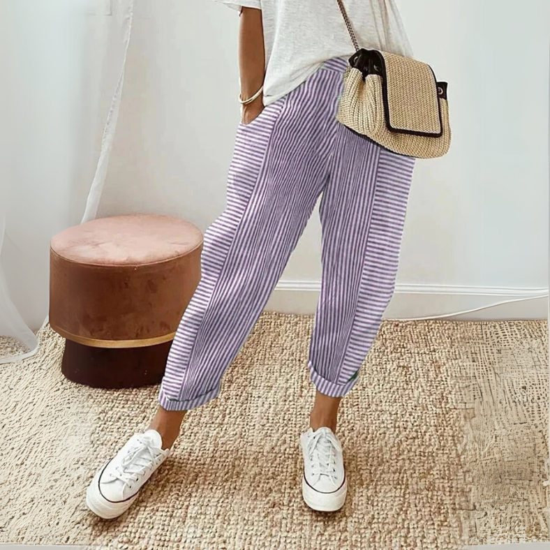 Floriane | Stripe Cropped Pants