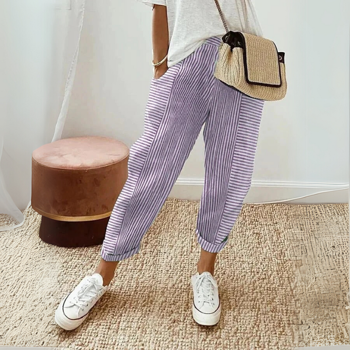 Floriane | Stripe Cropped Pants
