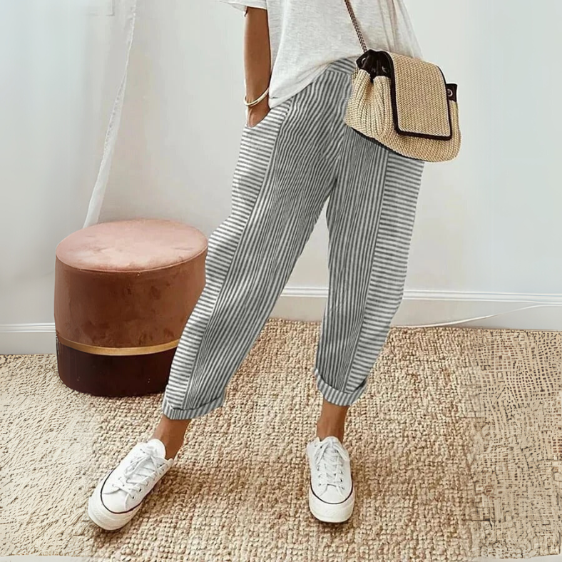 Floriane | Stripe Cropped Pants