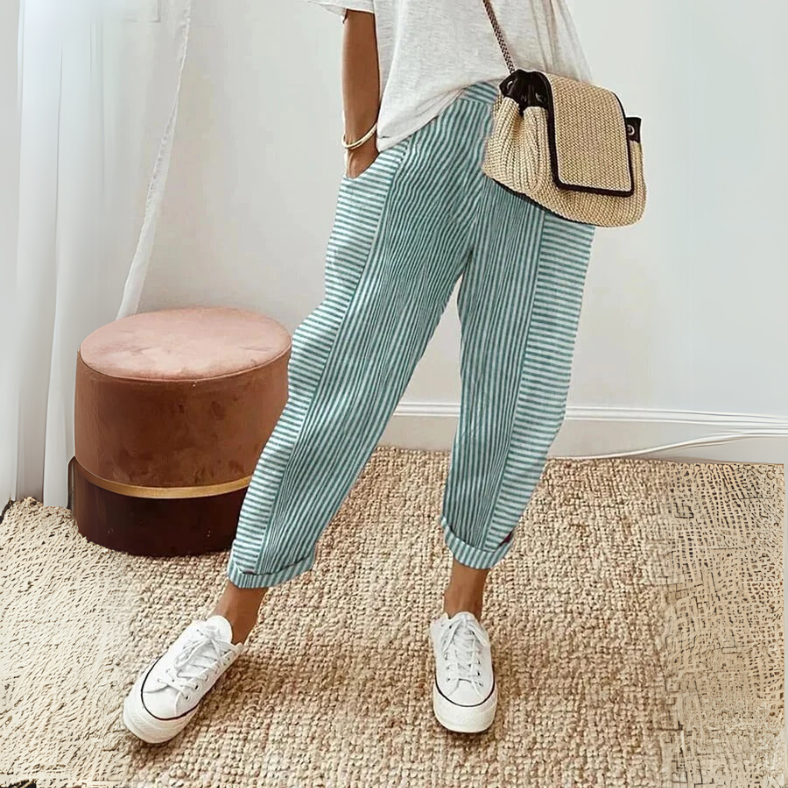 Floriane | Stripe Cropped Pants