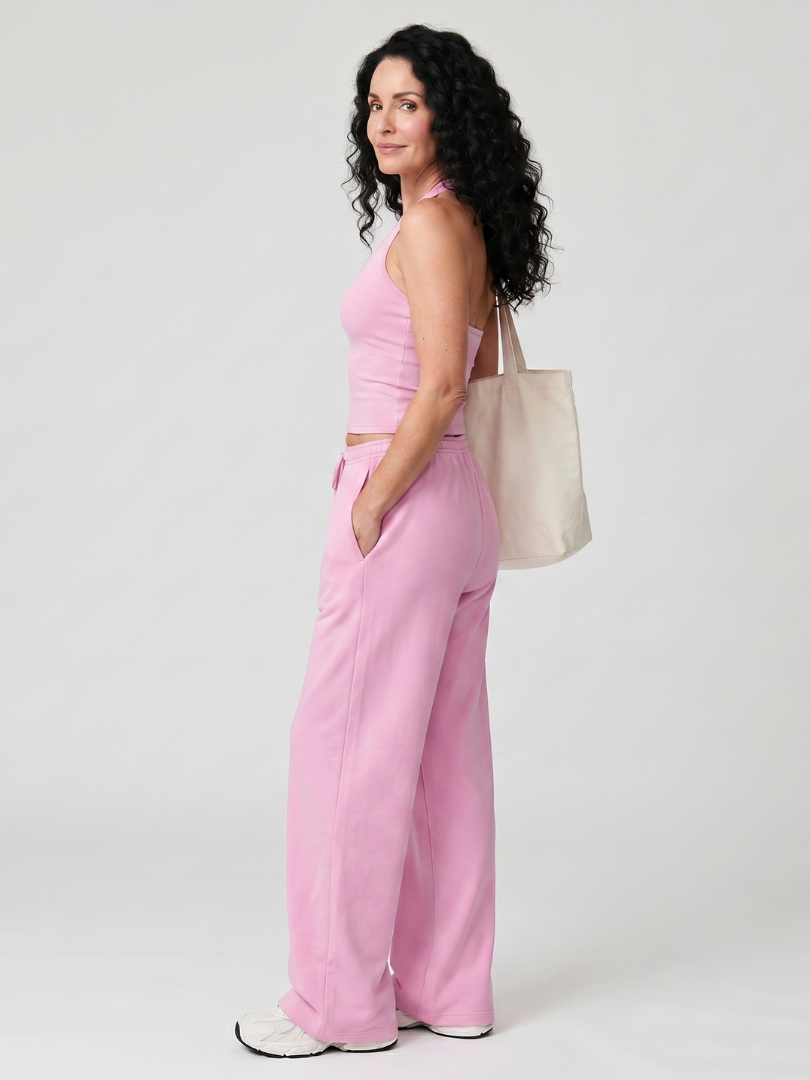 Helena | Sleeveless Scoop Neck Top And Wide Leg Pants Set