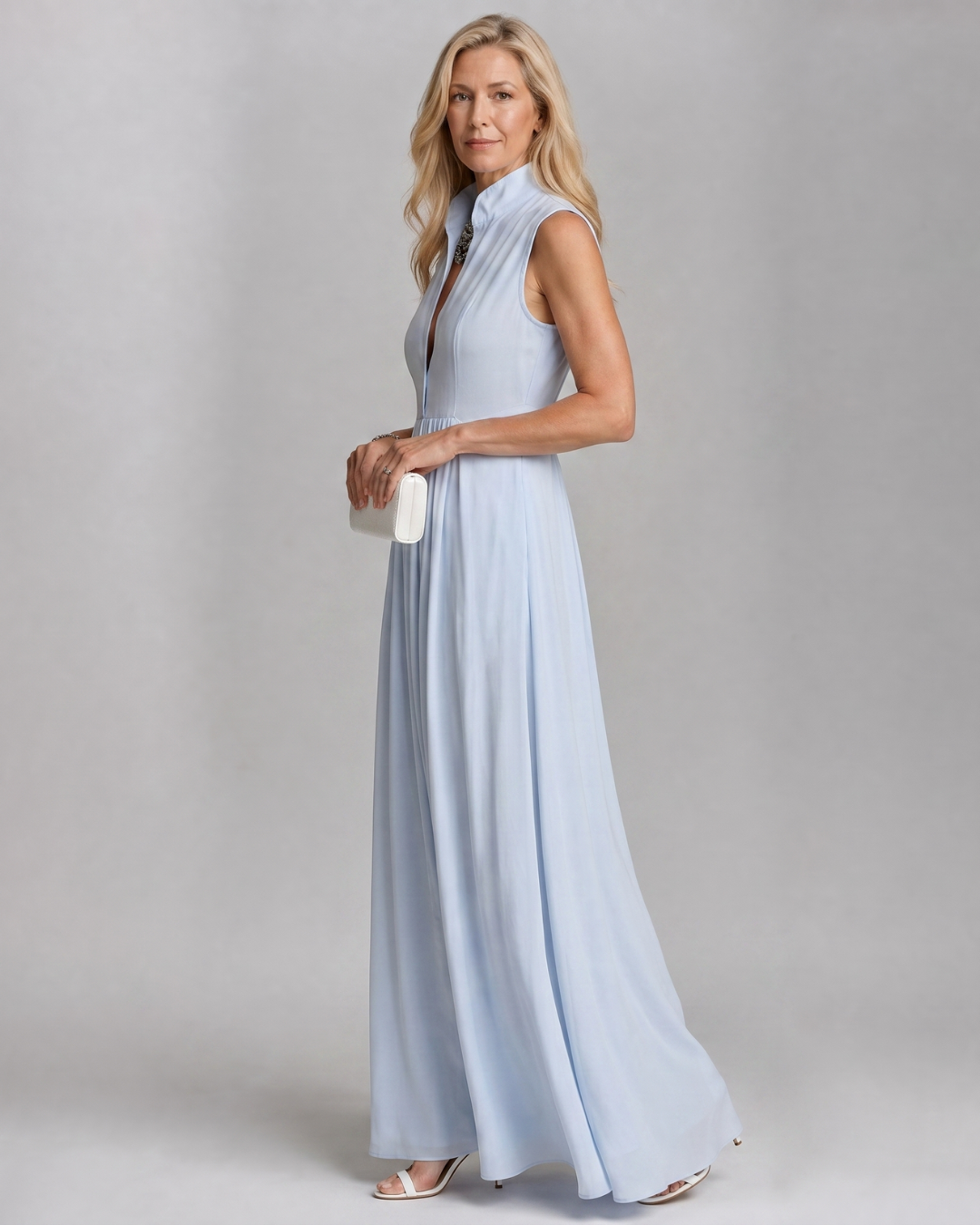 Virelia | Sleeveless Collared Flowing Maxi Dress