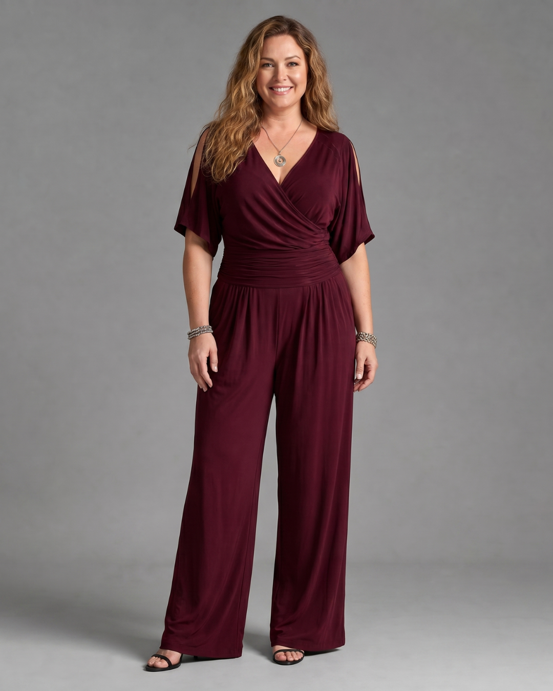 Nyxara | Cold Shoulder Wrap Waist Relaxed Jumpsuit
