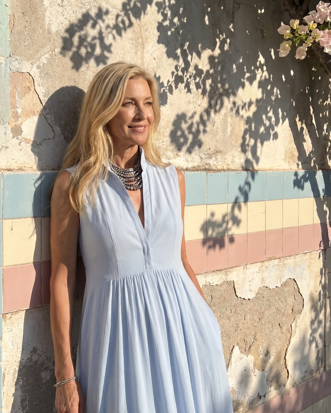 Virelia | Sleeveless Collared Flowing Maxi Dress