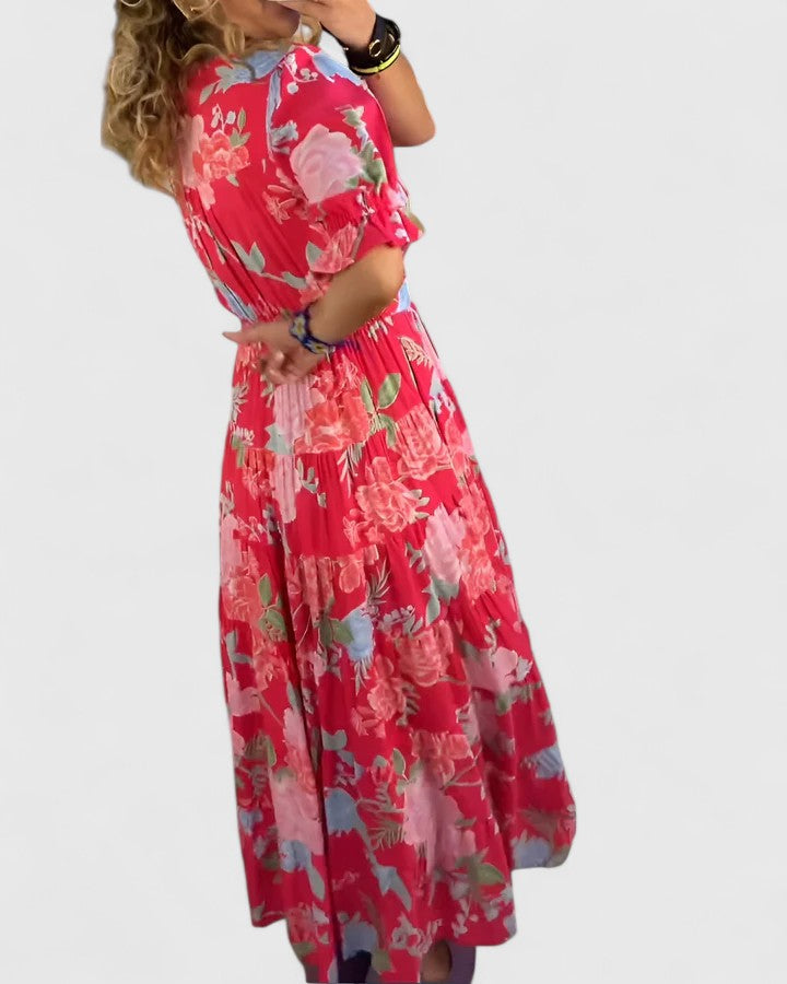 Minelda | Floral V-Neck Dress