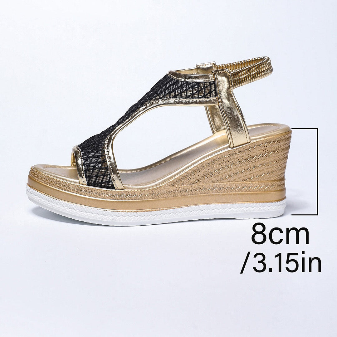 Hailey – Mesh Wedge Sandals