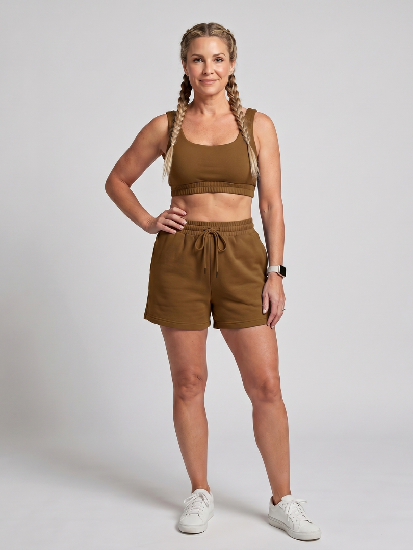 Lysem | Sleeveless Scoop Neck Crop Top And Shorts Set