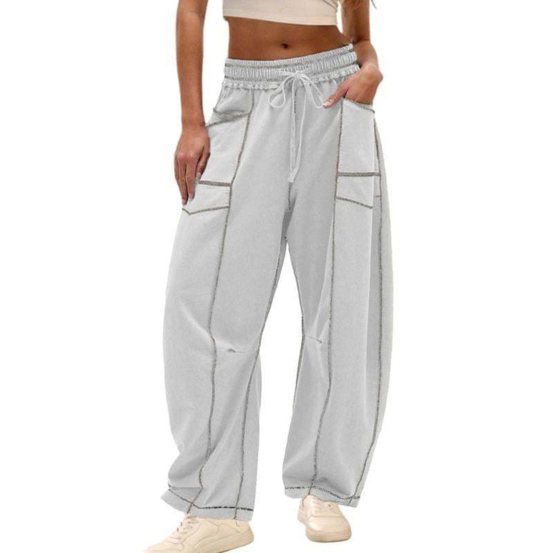 Avanita | Contrast Stitch Barrel Pants