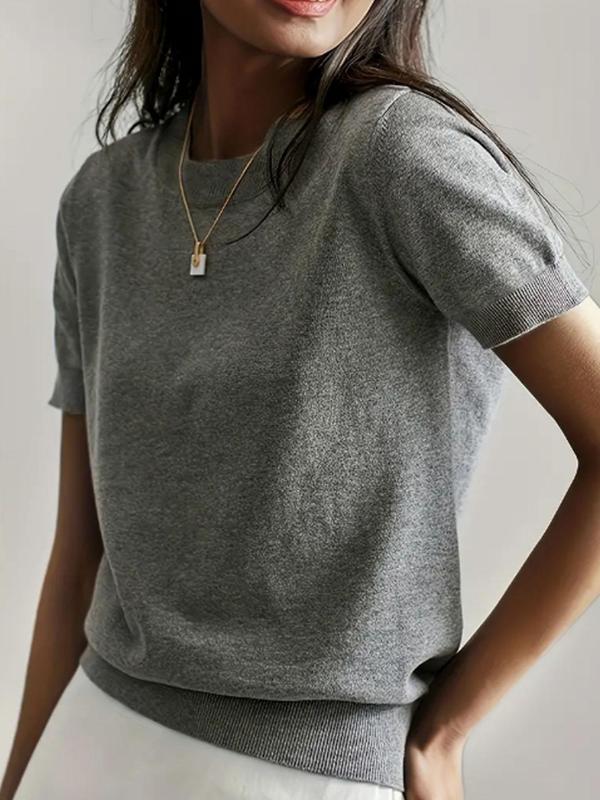 Ciela | Lightweight Short Sleeve Crewneck Pullover Top