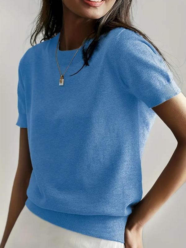 Ciela | Lightweight Short Sleeve Crewneck Pullover Top