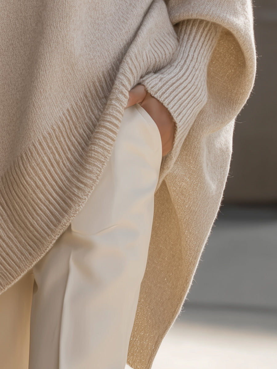 Wendy — Wool Blend Cape Sweater