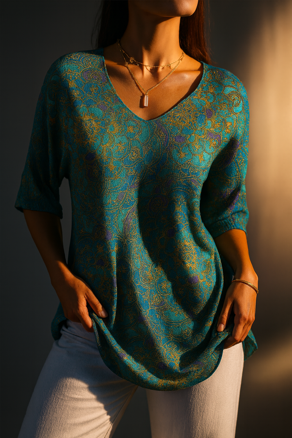 Jolie | Women's Retro Art Print Casual Pullover Knit