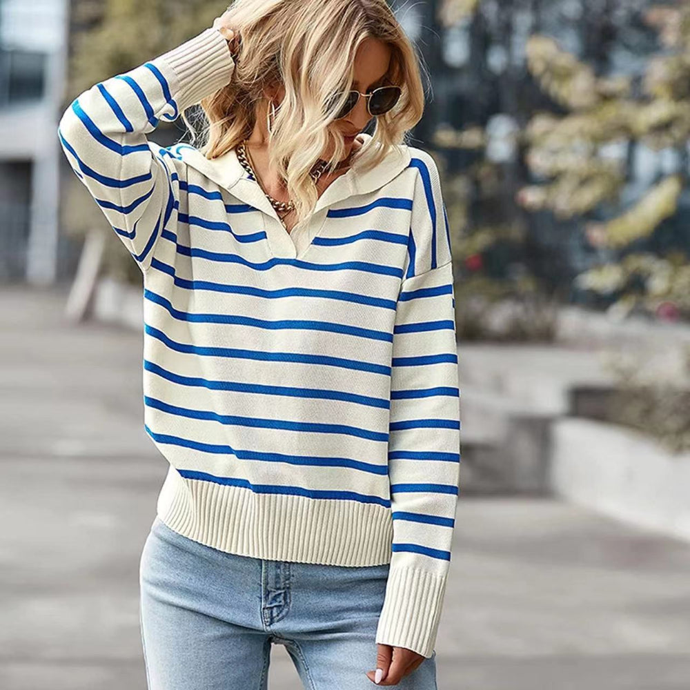 Mary | Casual Basic Long Sleeve V-Neck Top