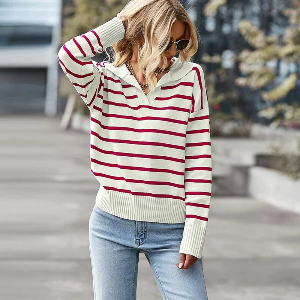 Mary | Casual Basic Long Sleeve V-Neck Top