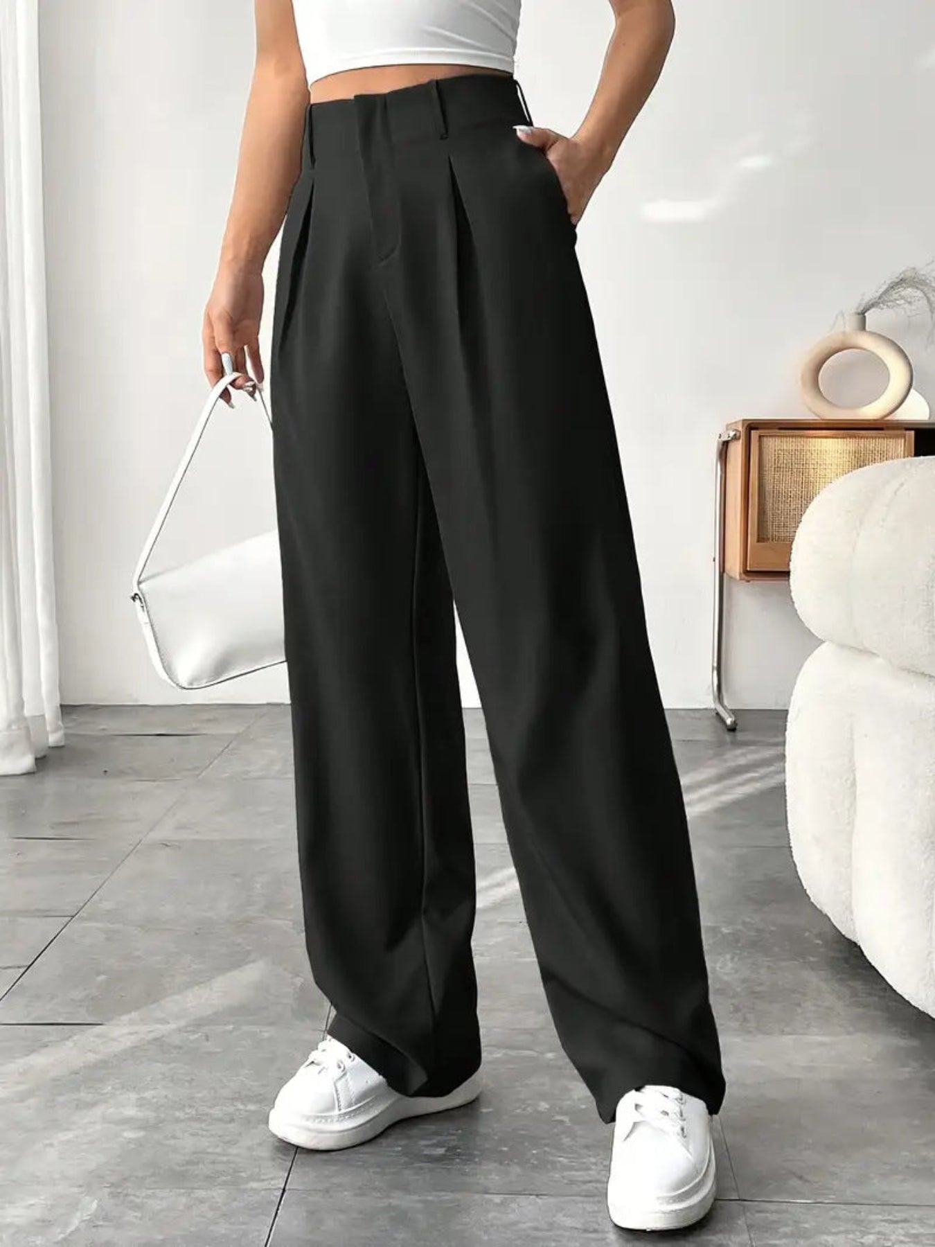 Belisima | Pleated Wide Leg Trousers