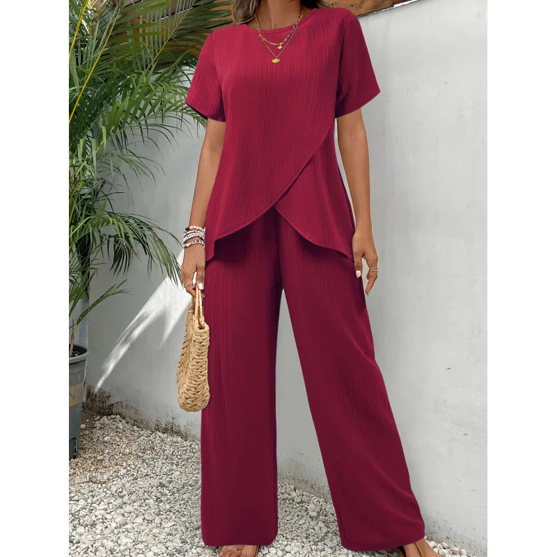 Lorrina | Wrap Front Two-Piece Set
