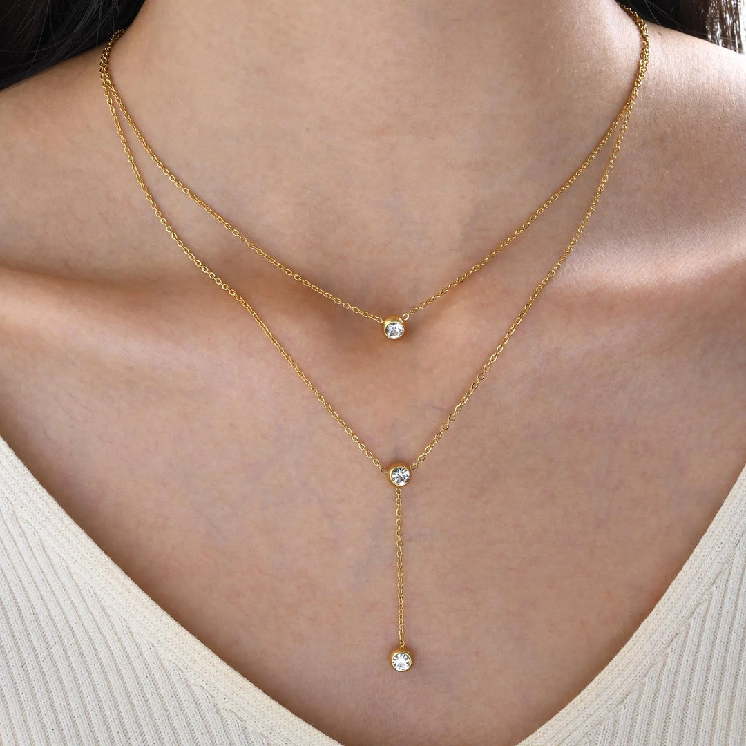 Etoile | Crystal Drop Layered Necklace