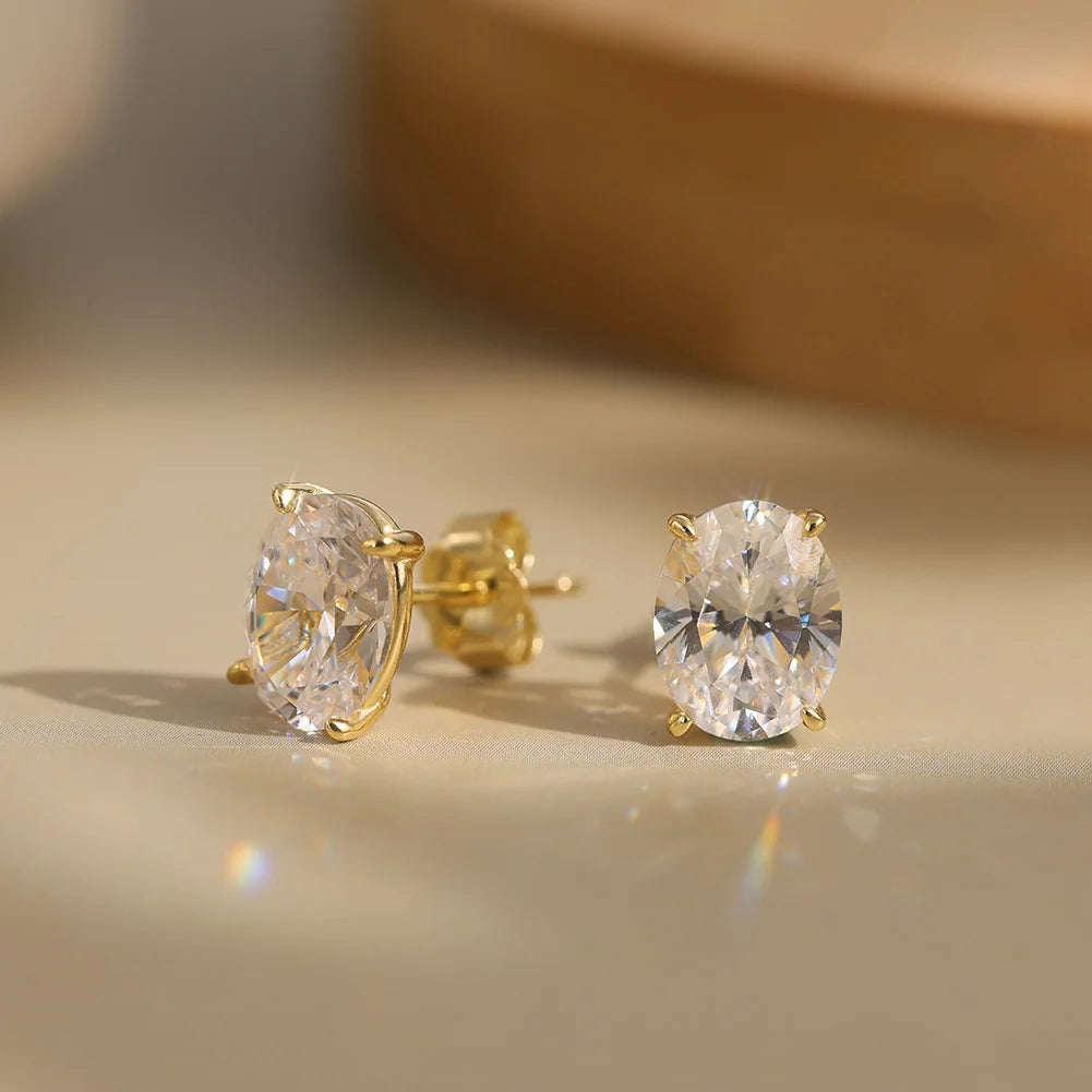 Brillante | Oval Moissanite Stud Earrings