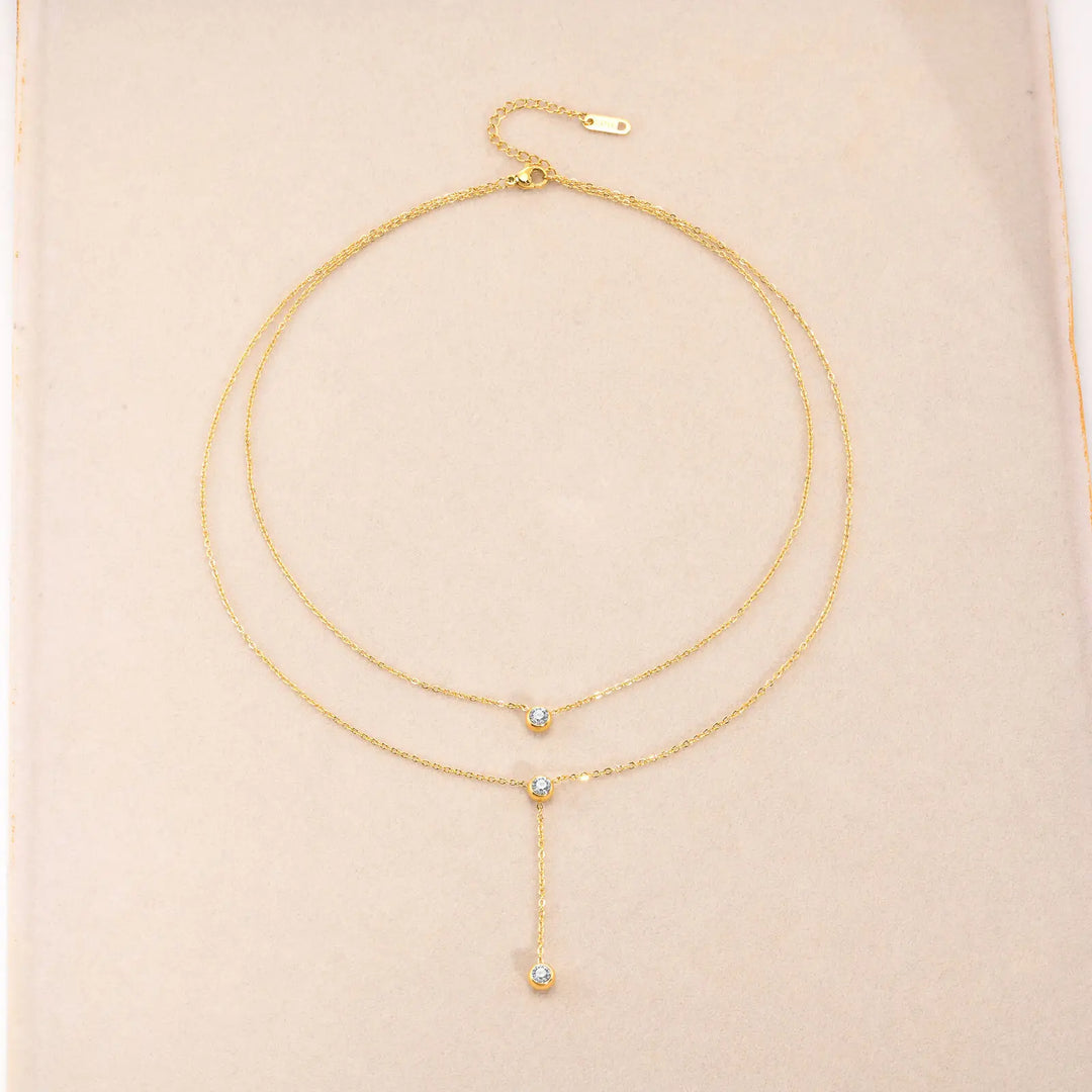 Etoile | Crystal Drop Layered Necklace