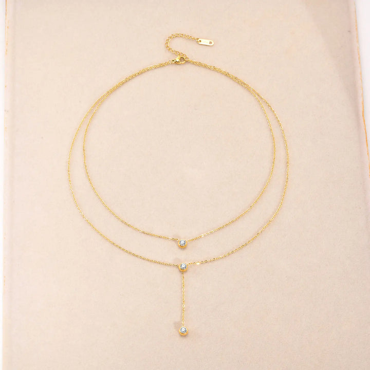 Etoile | Crystal Drop Layered Necklace