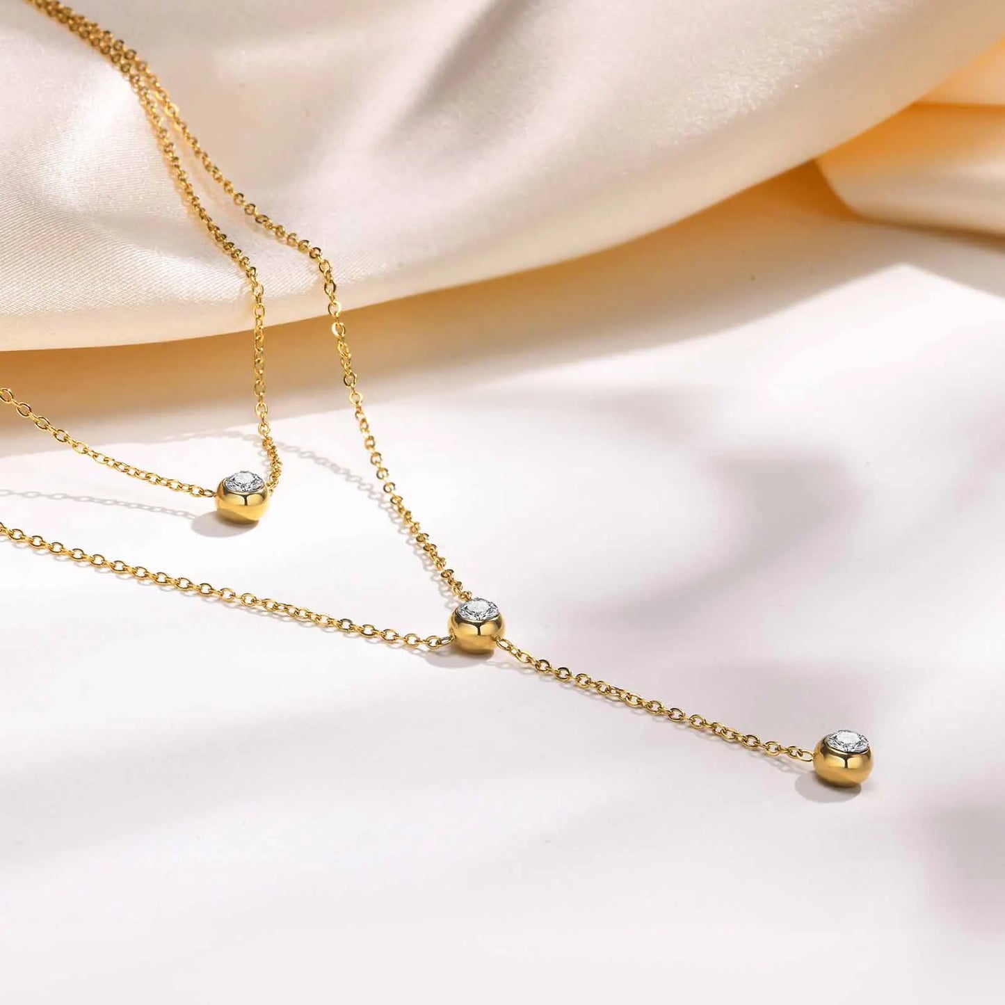 Etoile | Crystal Drop Layered Necklace