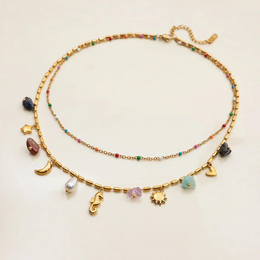 Soleil | Layered Natural Stone Necklace