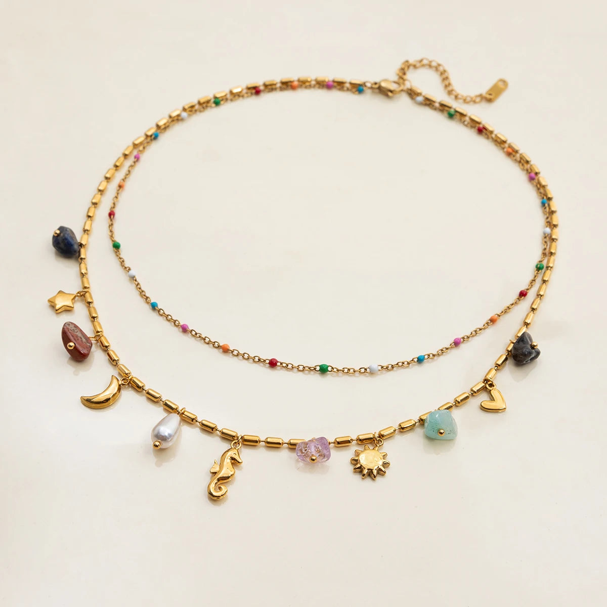 Soleil | Layered Natural Stone Necklace