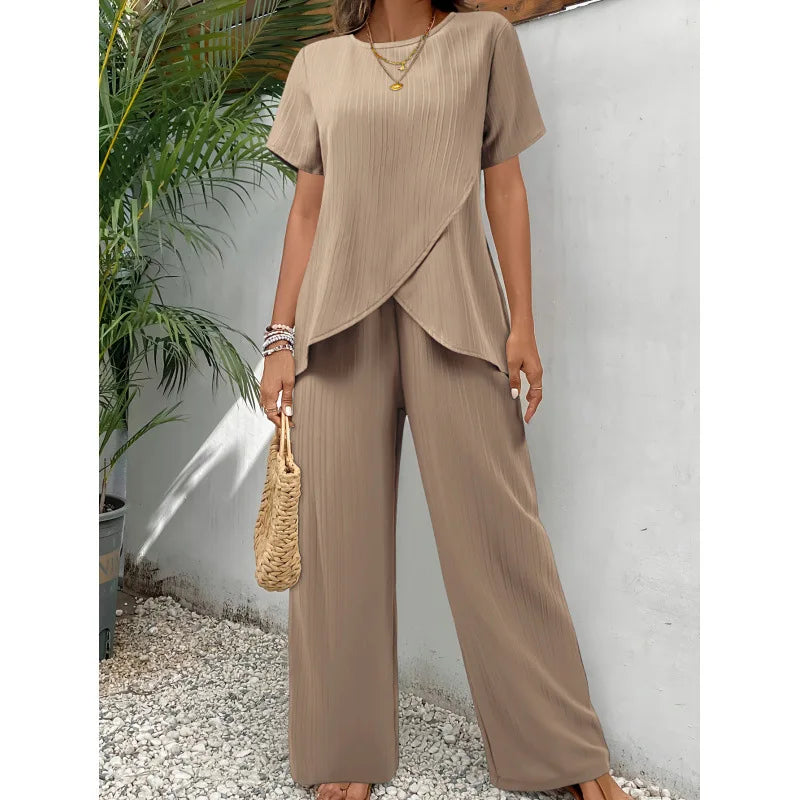 Lorrina | Wrap Front Two-Piece Set