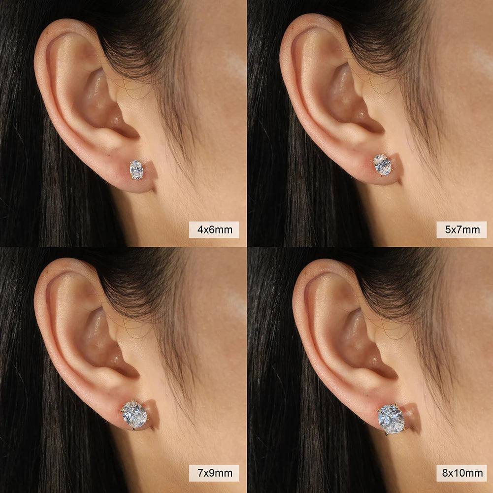 Brillante | Oval Moissanite Stud Earrings