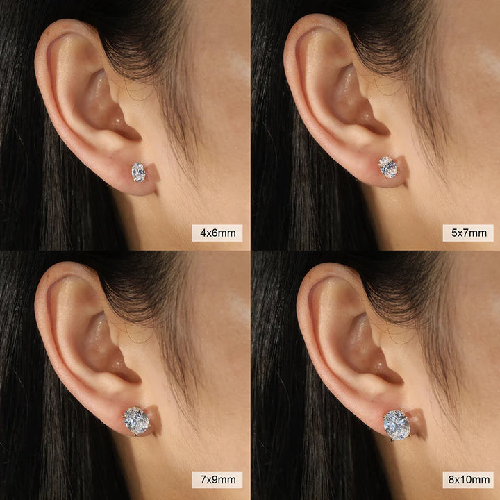 Brillante | Oval Moissanite Stud Earrings