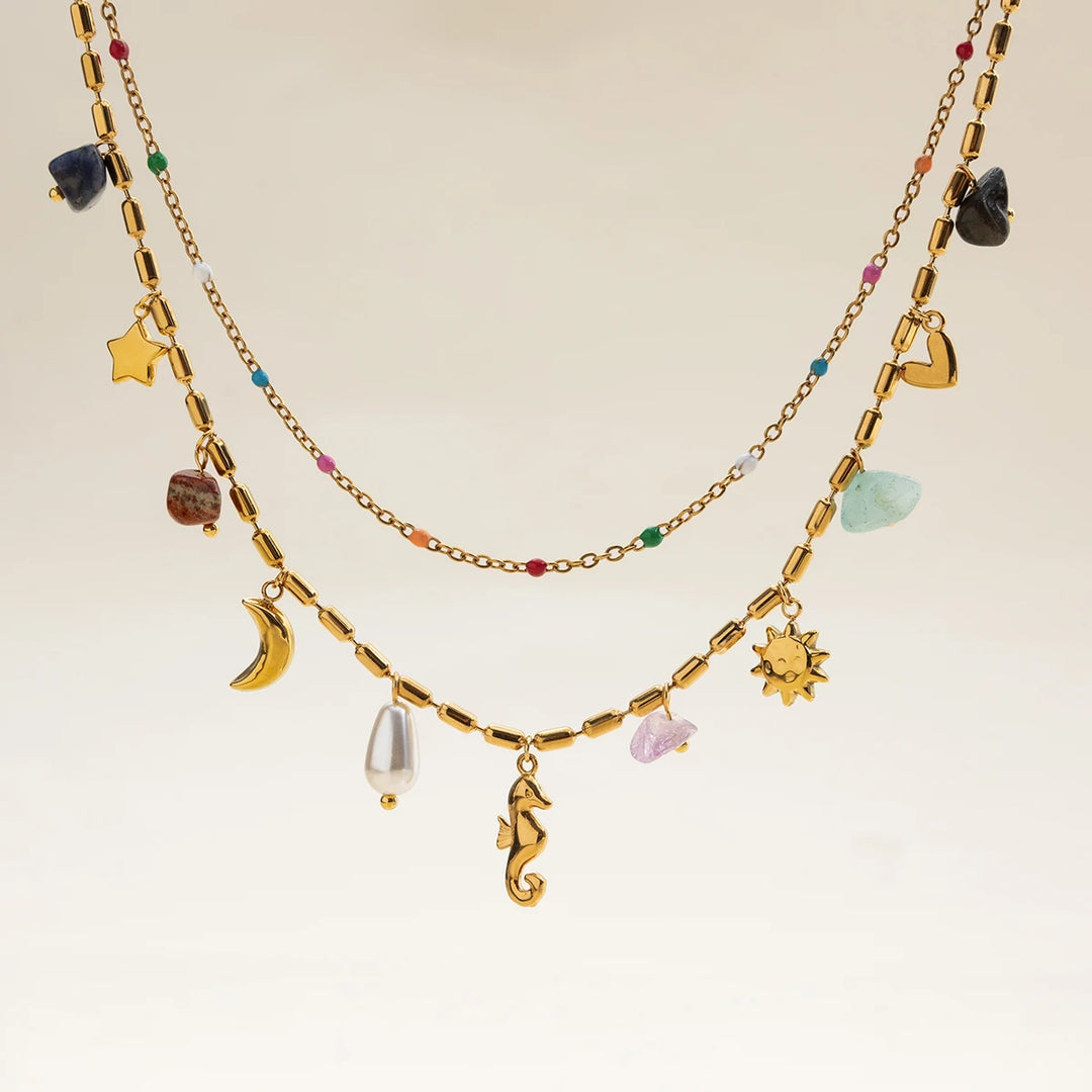 Soleil | Layered Natural Stone Necklace