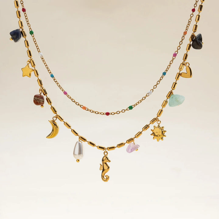 Soleil | Layered Natural Stone Necklace