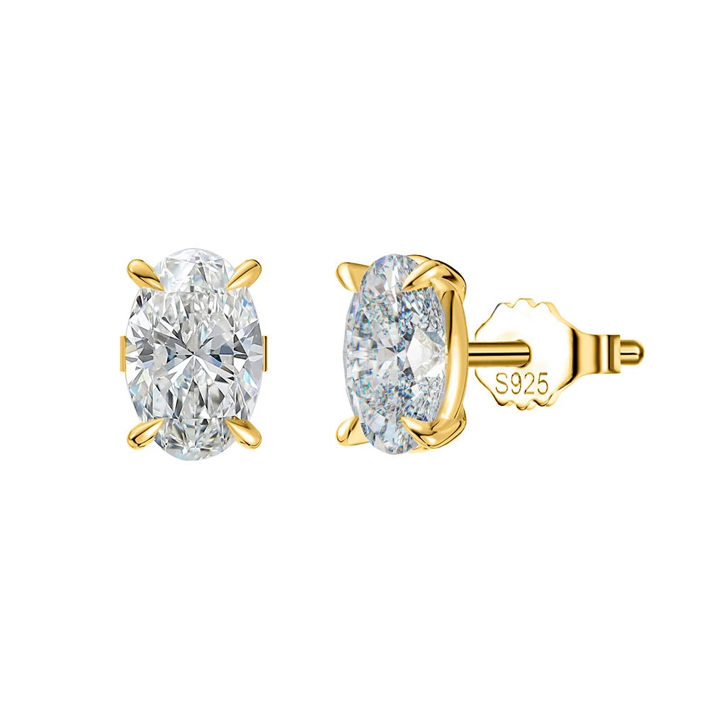 Brillante | Oval Moissanite Stud Earrings