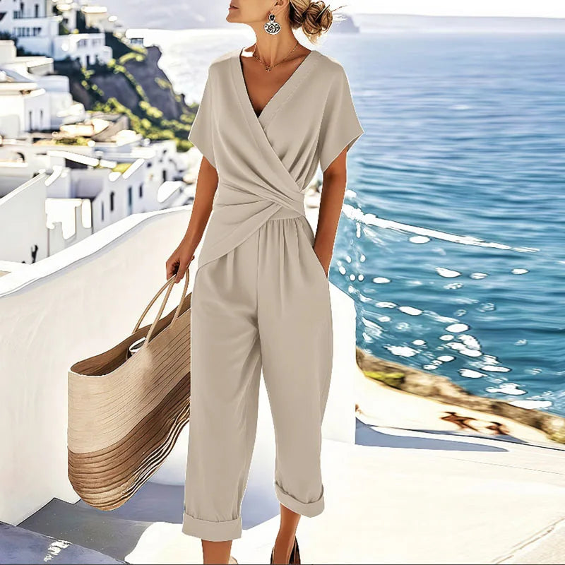 Eleanor — Crossover Wrap Jumpsuit