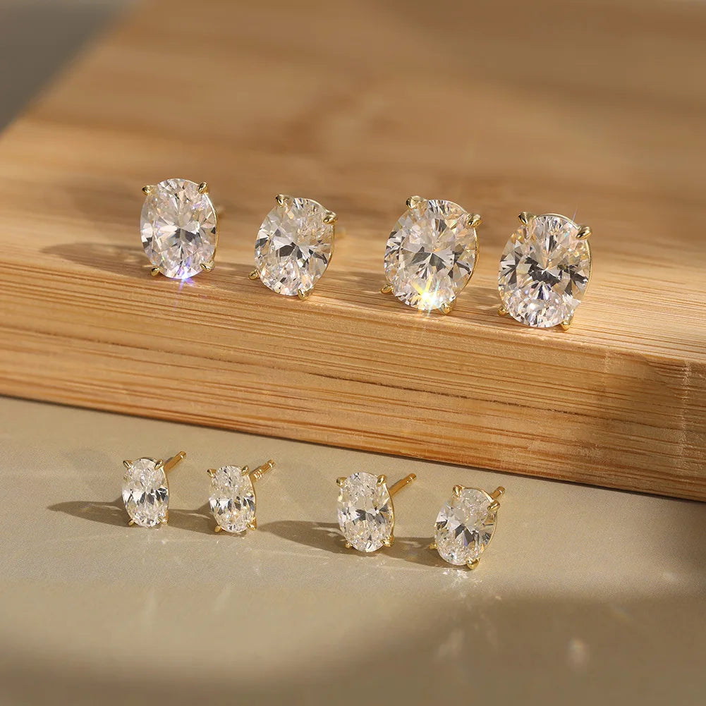 Brillante | Oval Moissanite Stud Earrings