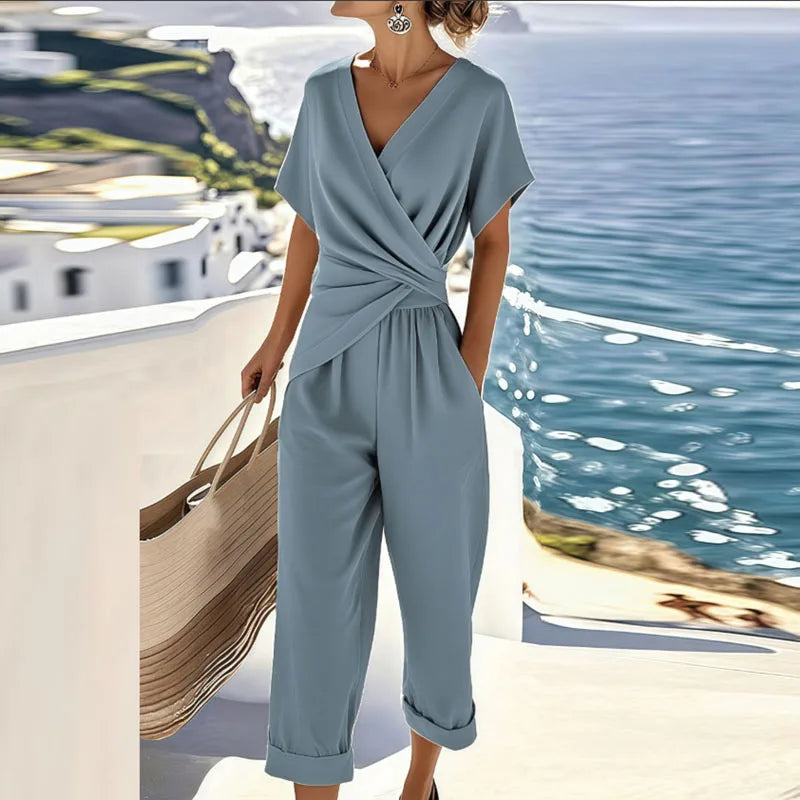 Eleanor — Crossover Wrap Jumpsuit